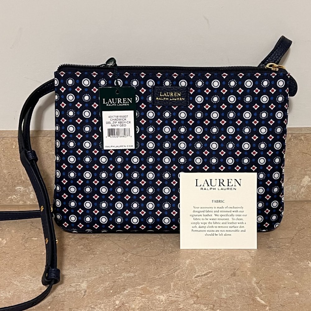 NWT Lauren Ralph Lauren Chadwick Double Zip Crossbody